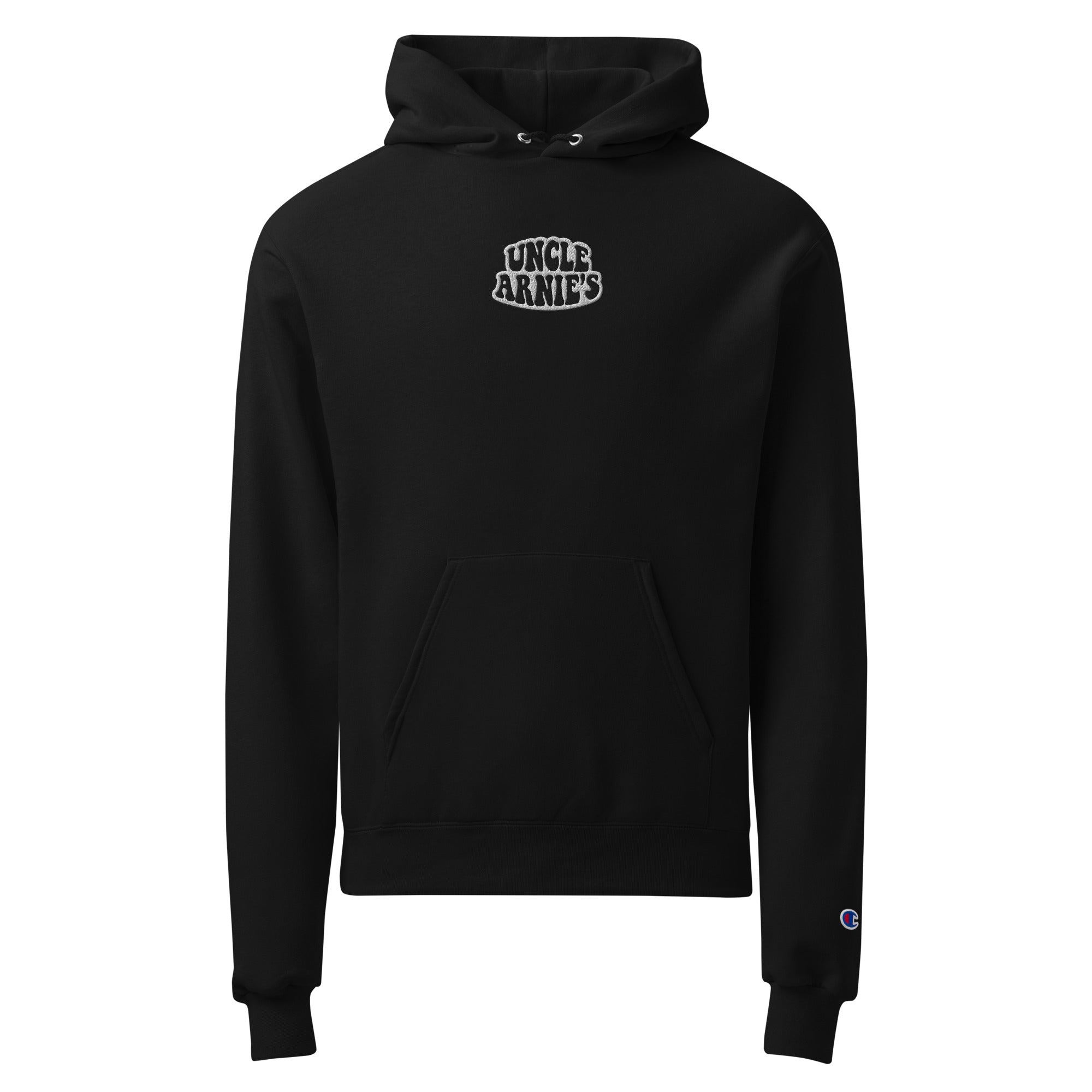 ARNIES LOGO CHAMPION HOODIE – Uncle Arnie's